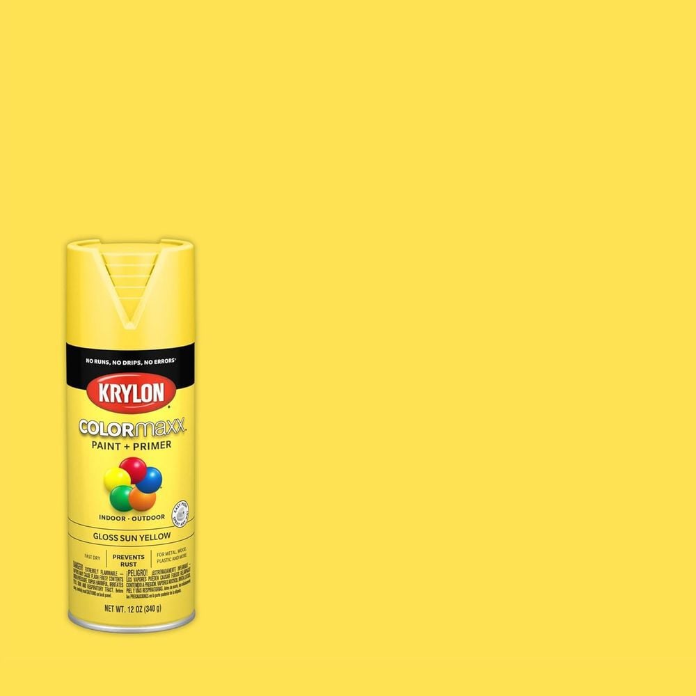 Krylon 12 Oz Gloss Sheen COLORmaxx Paint and Primer Sun Yellow, large image number 2