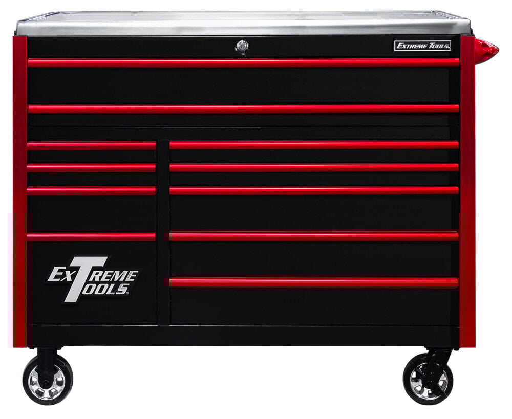 Extreme Tools® EXQ Professional Series EX5511RCQ 55in. W x 31in. D x 46.4in. H 11-Drawer Professional Roller Cabinet with Quick Release