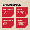 Oregon 91VXL 18 Inch x 3/8 Inch LP x 0.05 Inch 62 DL Replacement Saw Chain, small image number 4