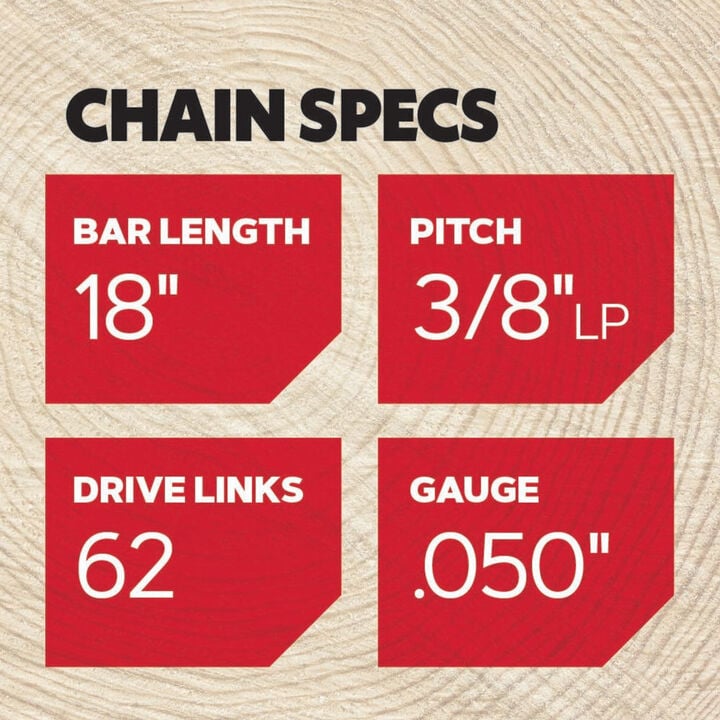 Oregon 91VXL 18 Inch x 3/8 Inch LP x 0.05 Inch 62 DL Replacement Saw Chain, large image number 3
