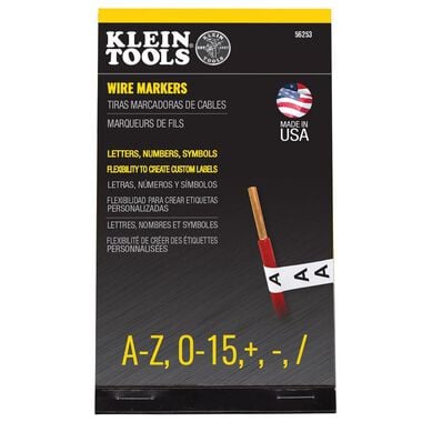 Klein Tools Wire Marker Book A-Z 0-15 + - /, large image number 0