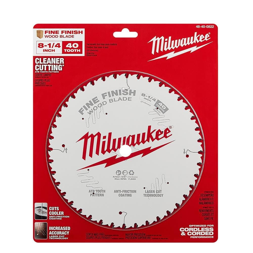 Milwaukee 8-1/4 in. 40T Fine Finish Circular Saw Blade, large image number 6