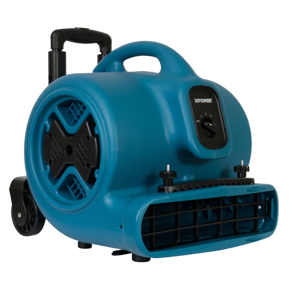 Xpower 1/2 HP Air Mover with Telescopic Handle & Wheels & Carpet Clamp, large image number 1