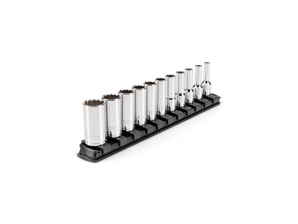 Tekton 1/4 Inch Drive Semi-Deep 12 Point. Socket Set, 5/32-9/16 Inch, 11 Pieces - SHD90119
