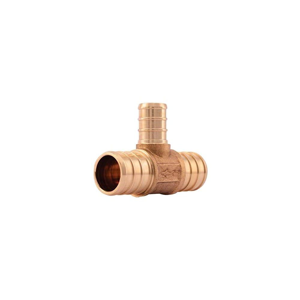 Sharkbite 3/4 x 3/4 x 1/2in PEX Brass Crimp Reducing Tee - UC412LFCP25