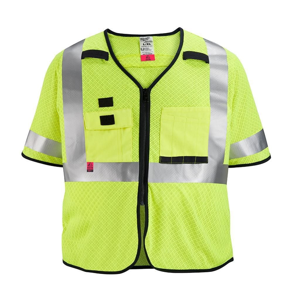 Milwaukee High Vis Safety Vest Yellow Class 3 Mesh AR/FR Cat 1 S/M, large image number 1