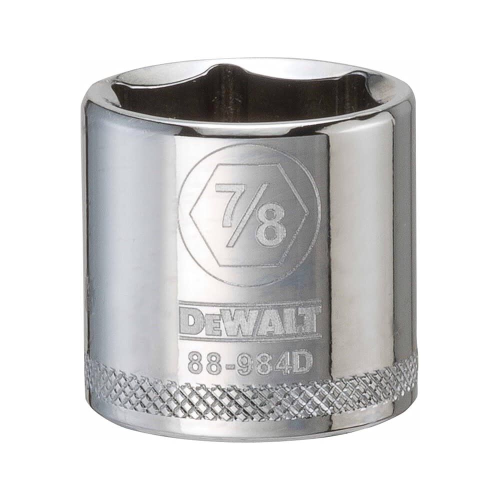 DEWALT 7/8 Inch - 3/8 Inch Drive 6-Point Imperial Deep Impact Socket, large image number 2