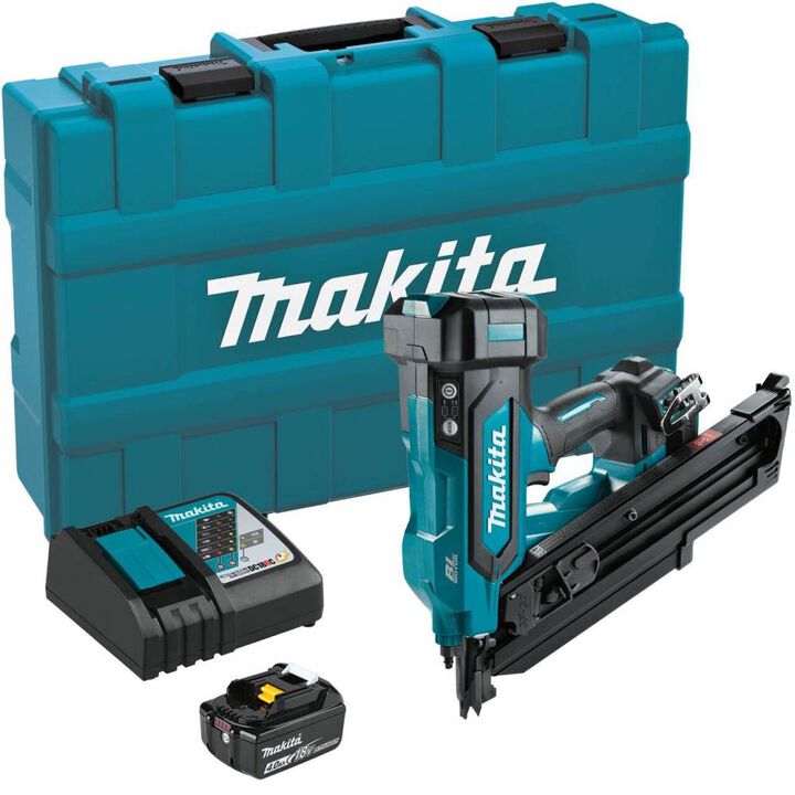 Makita 18V LXT Lithium-Ion Brushless Cordless 30 Degree Clipped Head 3-1/2 Inch Framing Nailer 4 Ah Kit