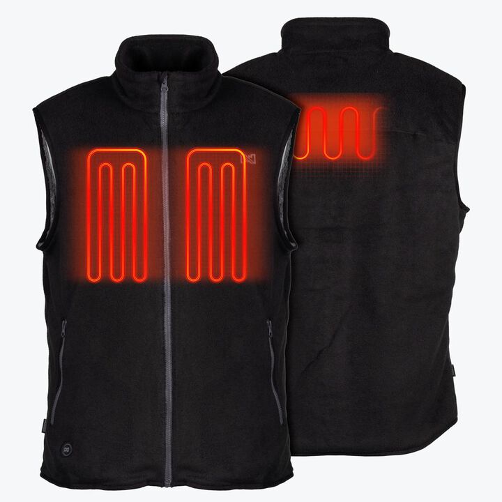 Mobile Warming Mens Trek 2.0 Fleece Heated Vest Kit Black Small