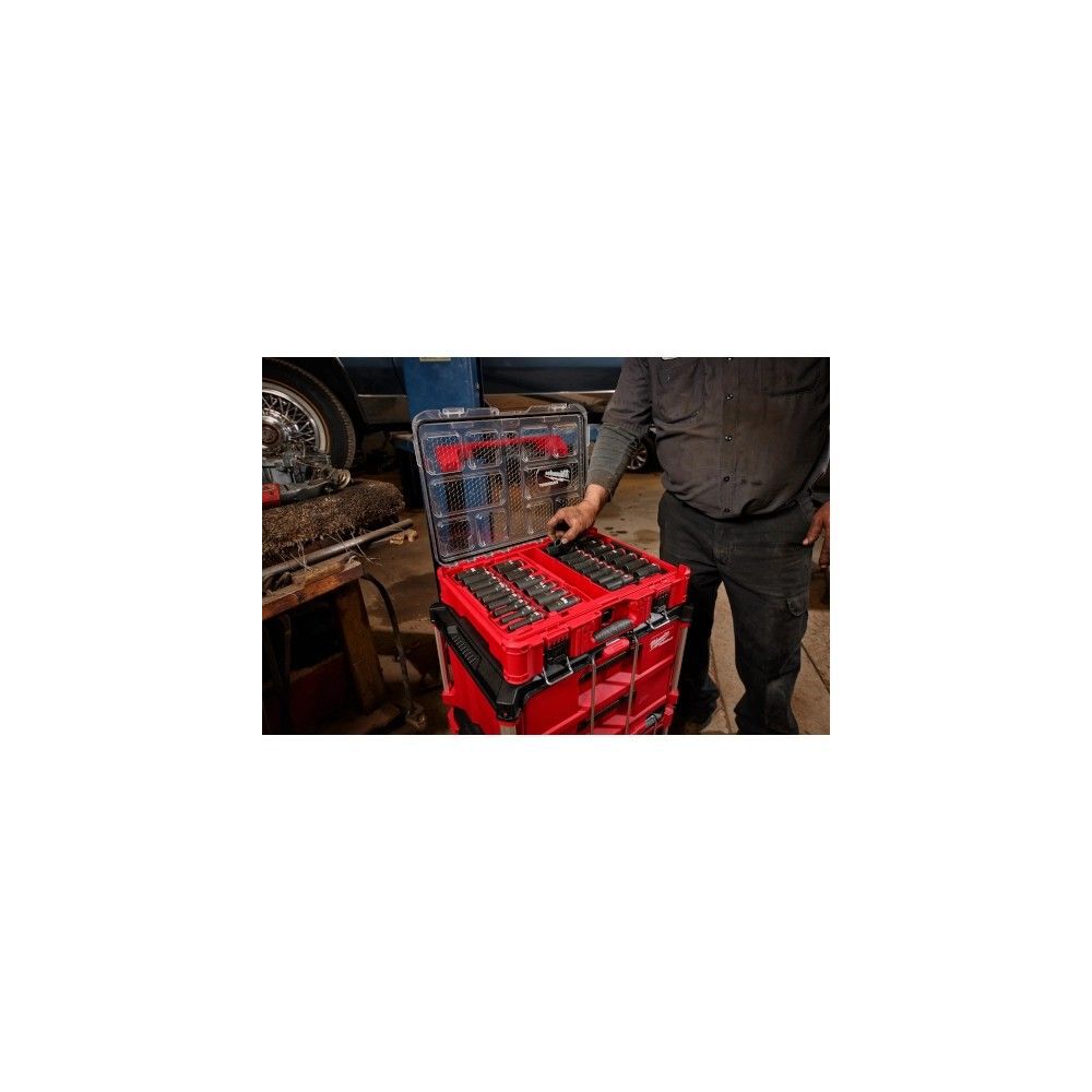 Milwaukee M18 Impact Wrench (Bare Tool) 36-Piece Socket Set 2-Drawer Tool Box Bundle, large image number 13