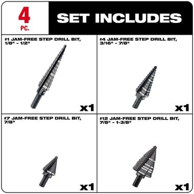 Milwaukee 4-Piece Step Drill Bit Set, large image number 3