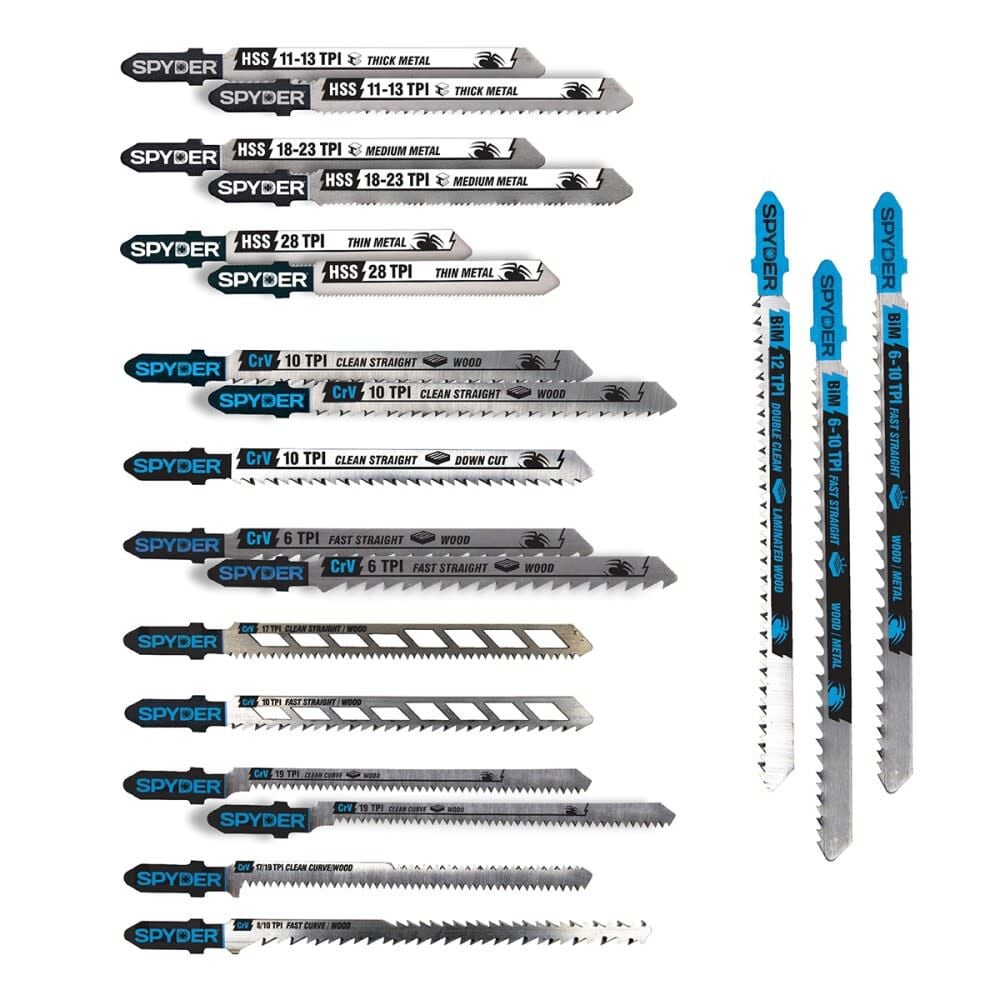 Spyder Multi-Material Jig Saw Blade Set, CrV/HSS Bi-Metal Steel, 20 Pieces, large image number 1