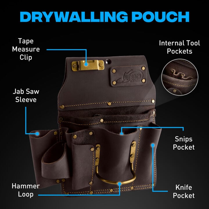 Ox Tools OX Pro 4-Piece Oil-Tanned Leather Drywaller Rig with Suspenders Small/Medium, large image number 6