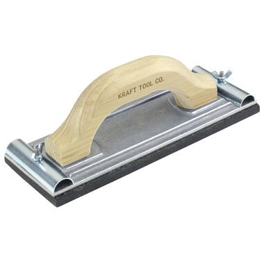 Kraft Tool Co 9-1/2 Inch x 3-1/4 Inch Aluminum Drywall Hand Sander with Wood Handle