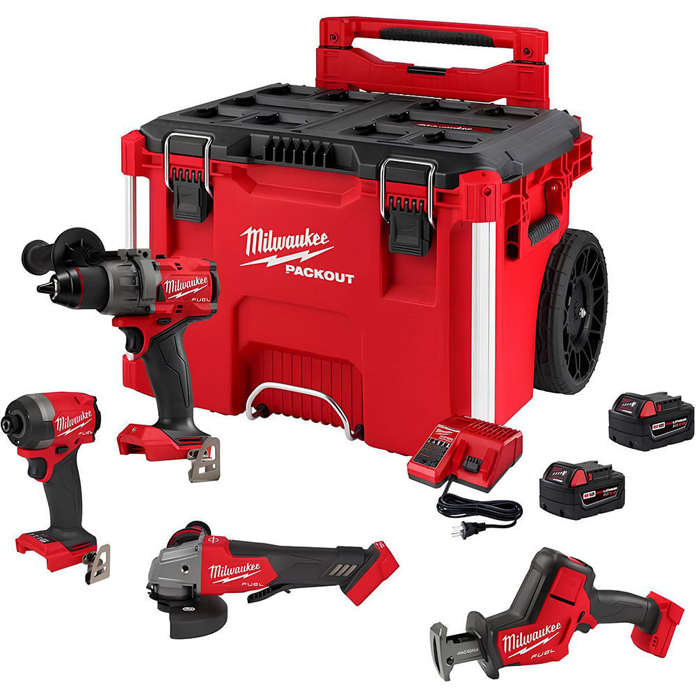 Milwaukee M18 Combo Kit with Drill/Driver, Driver, Switch, Saw and Battery, large image number 1