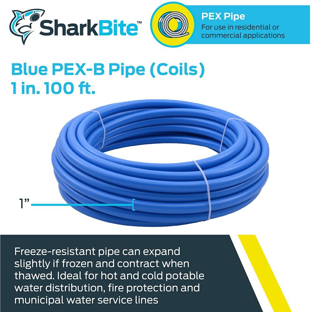 Sharkbite 1in x 100' Blue Polyethylene PEX Coil Tubing, large image number 2