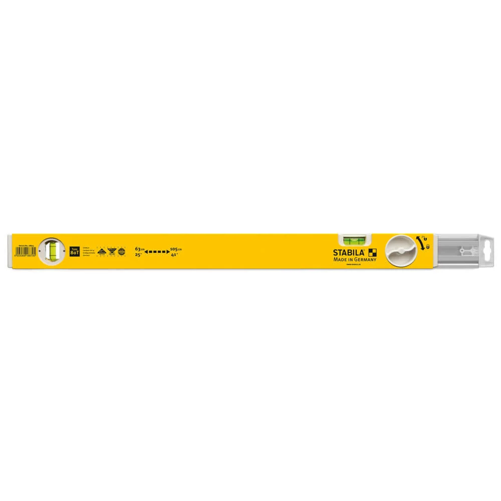 Stabila 25 Inch - 41 Inch Type 80 T Extendable Spirit Level Tool, large image number 1