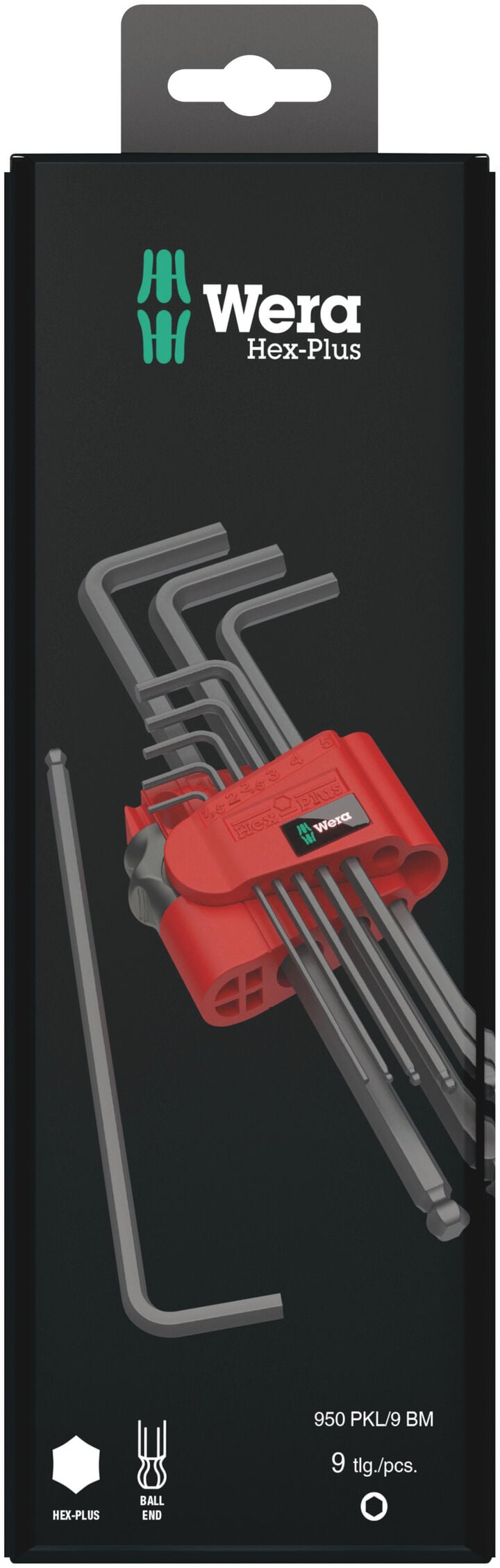 Wera Tools Metric BlackLaser 950/9 Hex-Plus 6 SB L-Key Set 9pc
