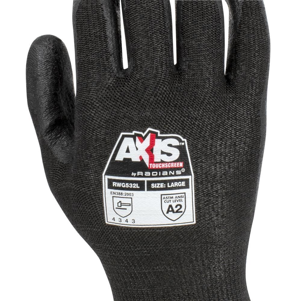 Radians Axis Touchscreen Cut Level A2 Glove, large image number 4