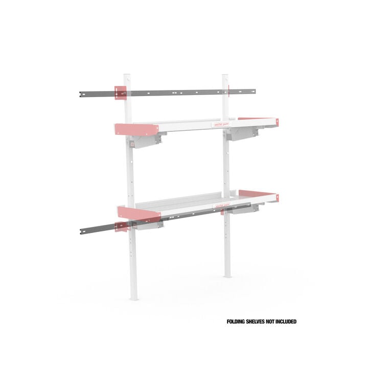 Weather Guard Folding Shelf Mounting Rails, Mercedes-Benz Sprinter 170 Inch Wheelbase, Passenger and Driver Rear, large image number 3
