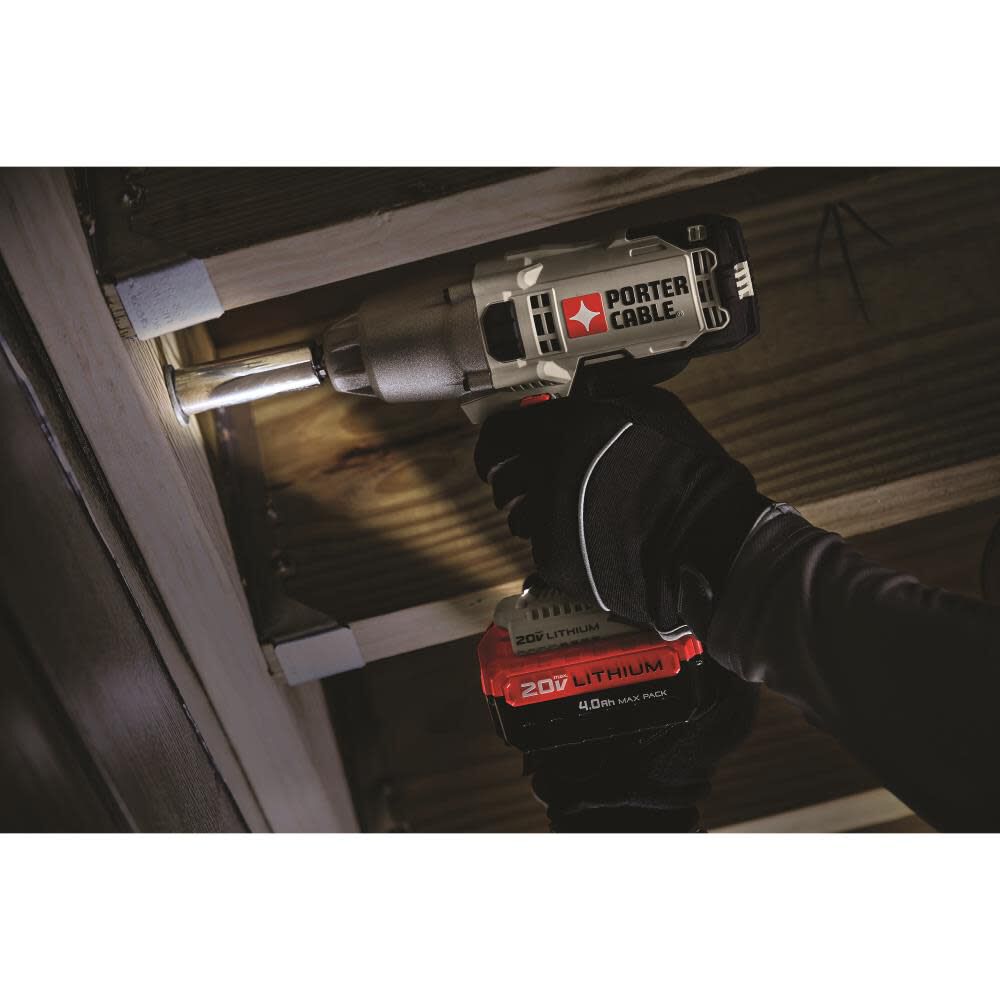 Porter Cable 20V 1 2 in Drive Cordless Impact Wrench with Battery