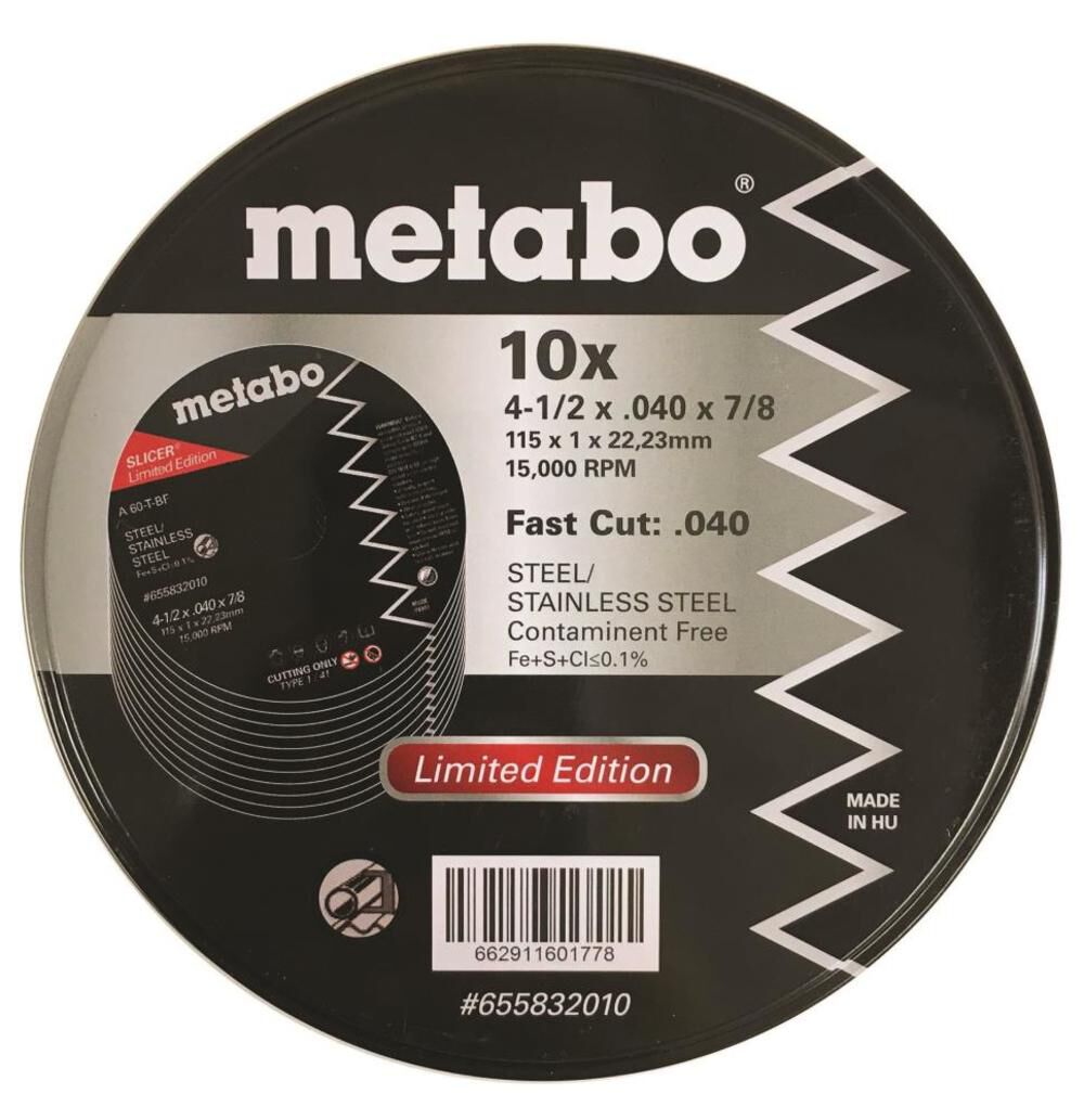 Metabo Promotional Slicer Wheels Promo Tin 10pk, large image number 1