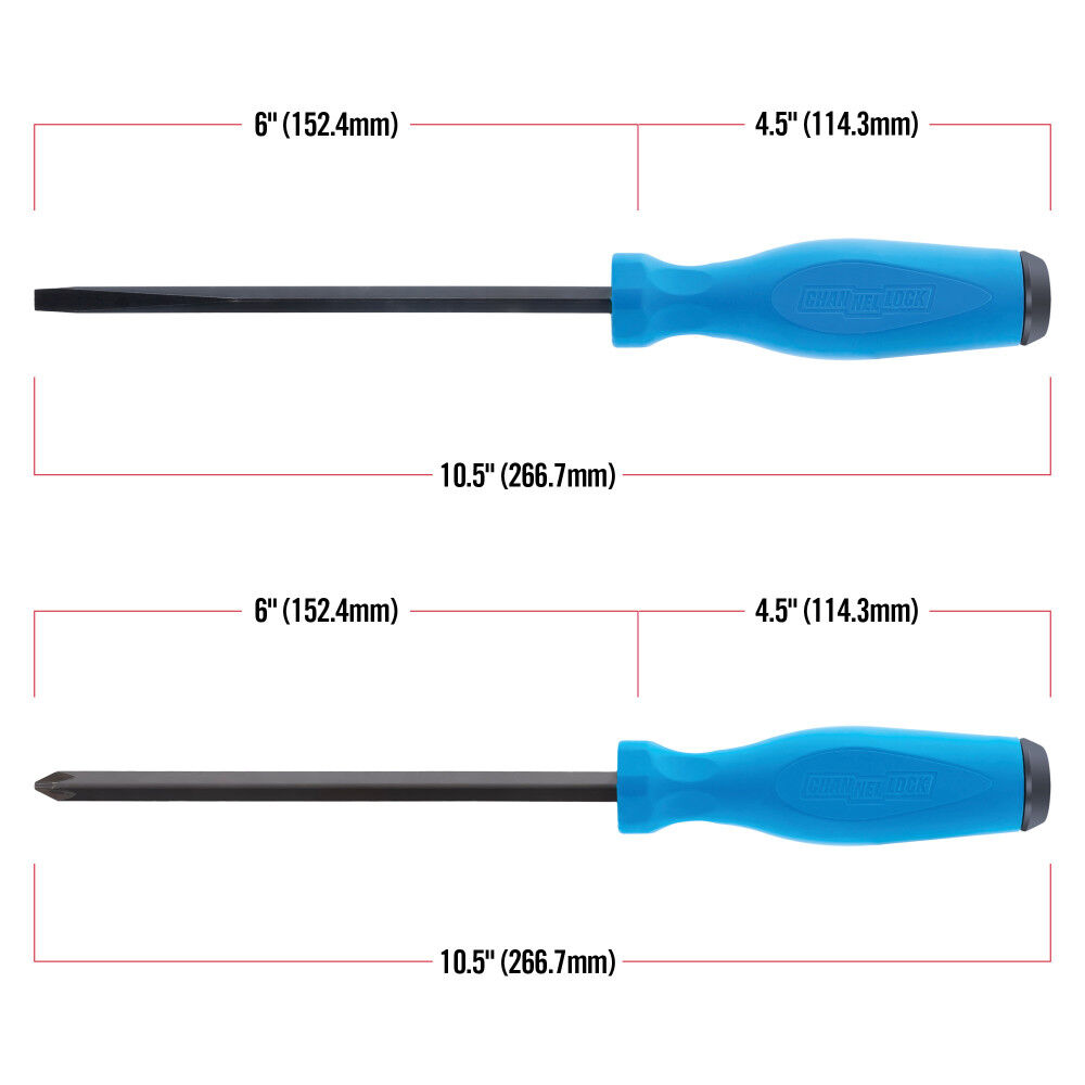 Channellock 6 Inch Slotted and Phillips Demolition Driver Set 2 Pieces, large image number 5