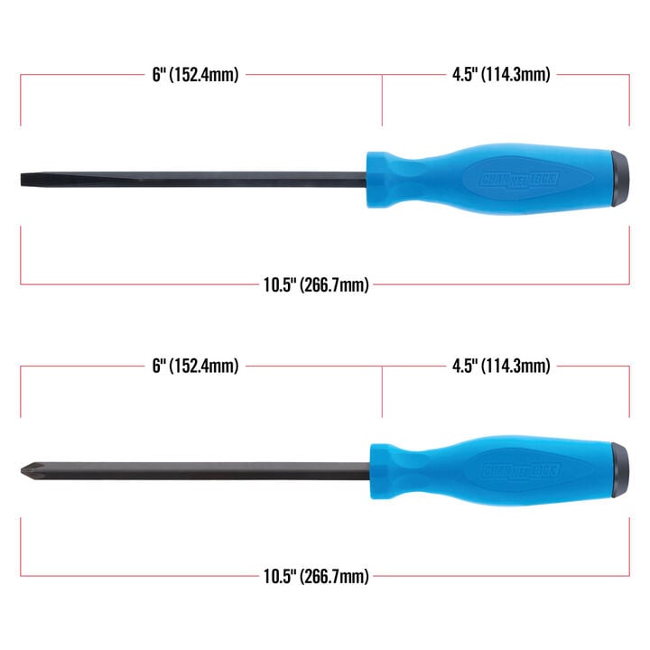Channellock 6 Inch Slotted and Phillips Demolition Driver Set 2 Pieces, large image number 4