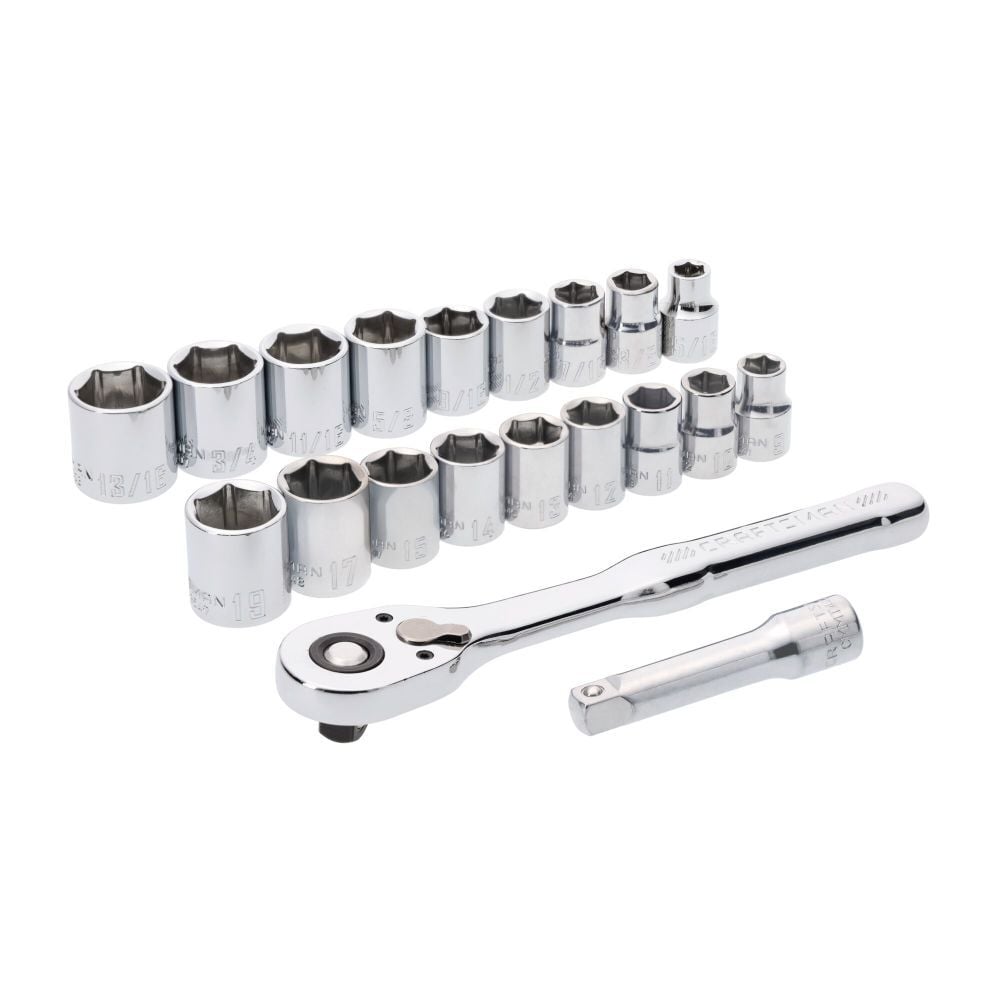 CRAFTSMAN 3/8 Inch Drive Metric/SAE Mechanics Tool Set 20 Pieces, large image number 8