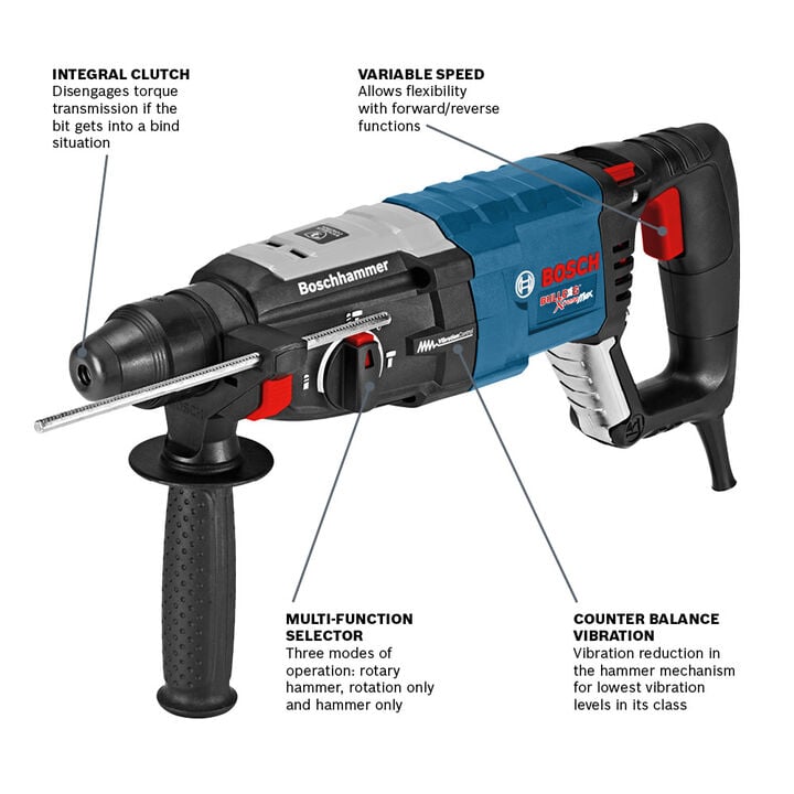 Bosch SDS-plus Bulldog Xtreme Max 1-1/8 Inch Rotary Hammer, large image number 1