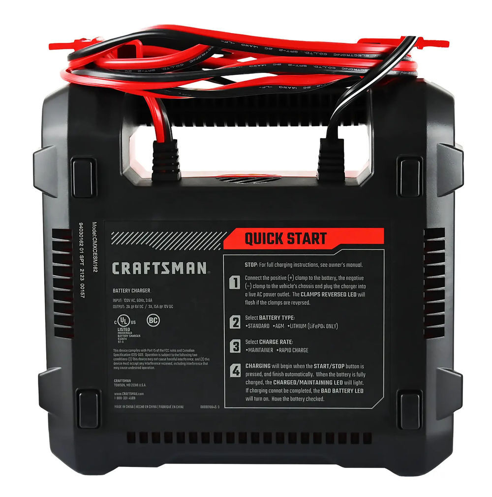 CRAFTSMAN 15A Fully Automatic Battery Charger & Maintainer for Batteries, large image number 2