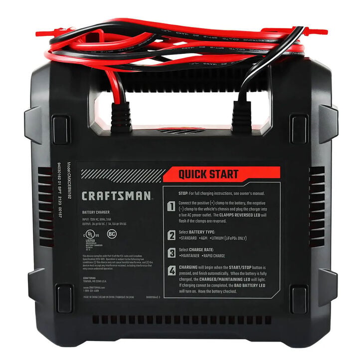 CRAFTSMAN 15A Fully Automatic Battery Charger & Maintainer for Batteries, large image number 1