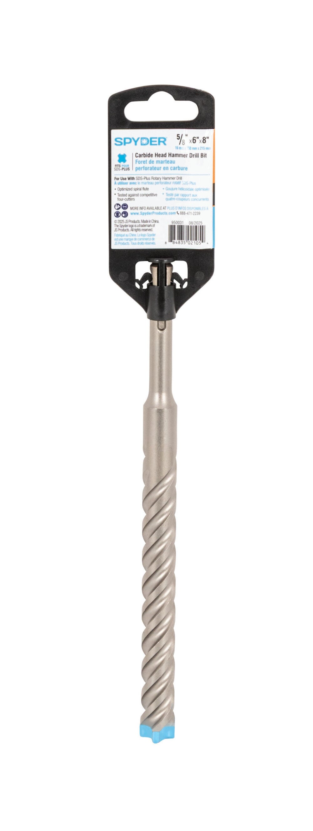 Spyder 5/8 Inch x 6 Inch SDS-Plus Hammer Drill Bit, 4 Full Carbide Cutter, large image number 9