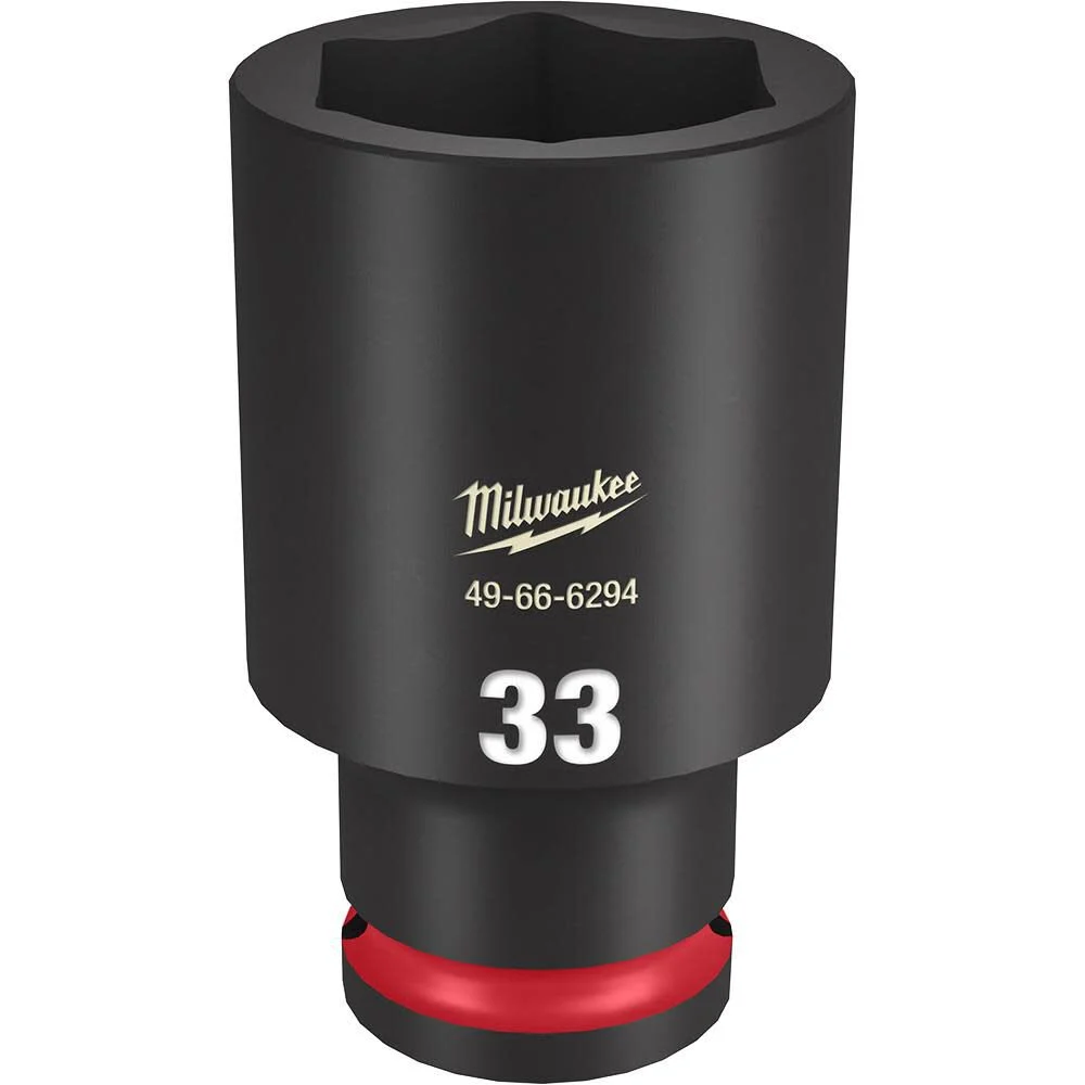 Milwaukee SHOCKWAVE Impact Duty Socket 1/2in Drive 33MM Deep 6 Point, large image number 1