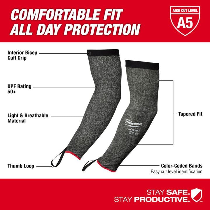 Milwaukee Cut Level 5 Protective Sleeves - 16 Inch, large image number 2