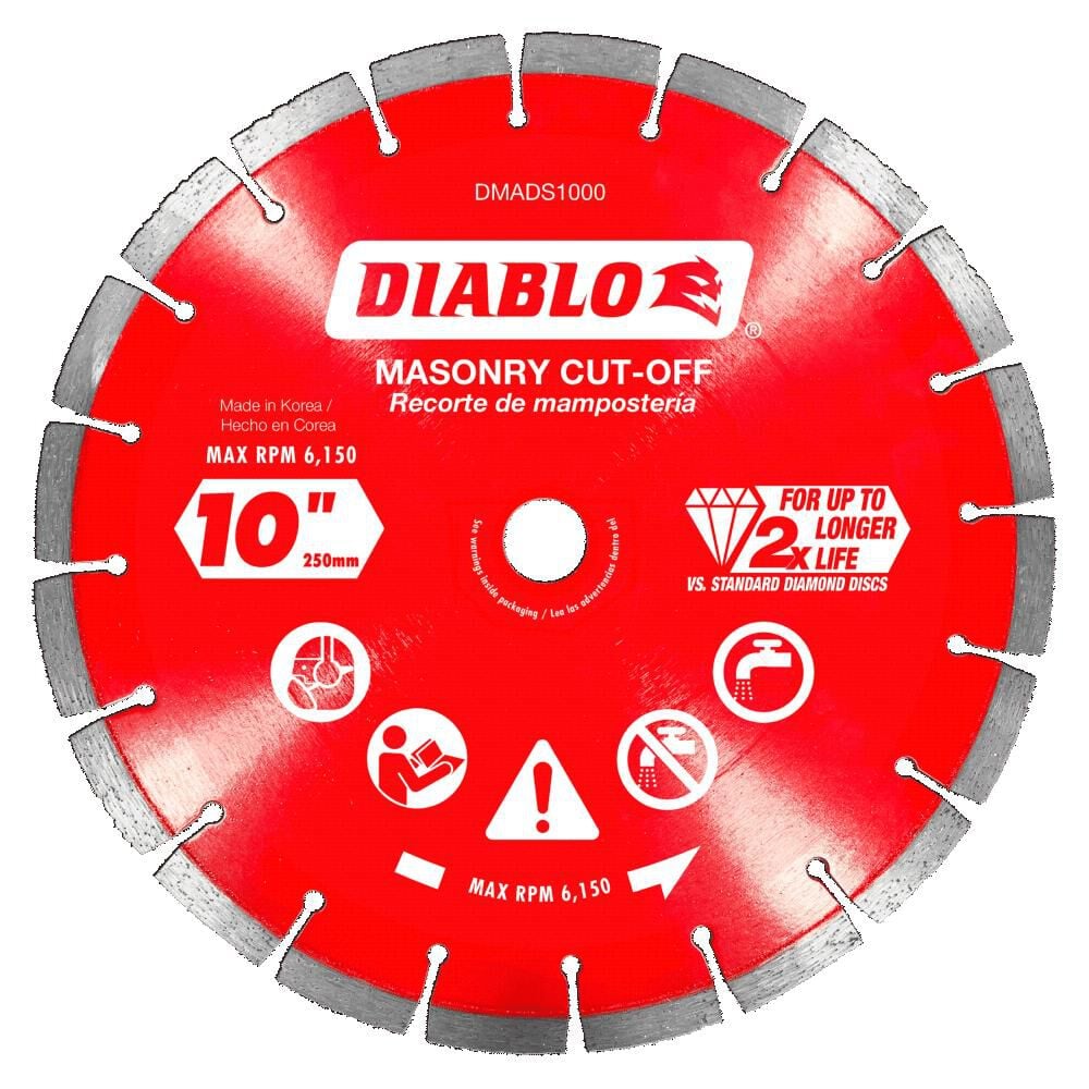 Diablo Tools 10 Inch Segmented Rim Diamond Cut-Off Disc for Masonry, large image number 1