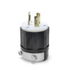 Leviton 20A 250V 2 Pole 3 Wire Black & White Locking Plug, small image number 1