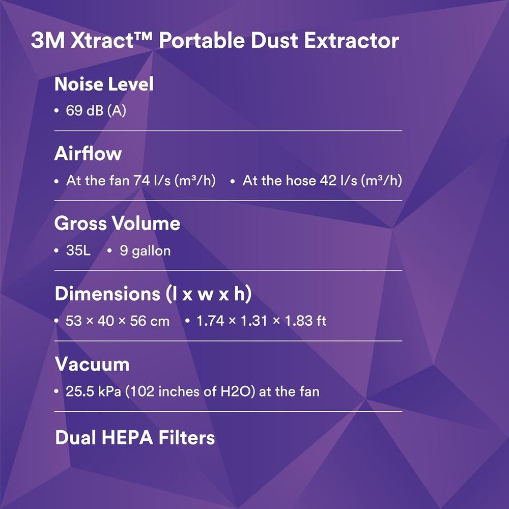 3M Xtract 157 CFM 110V Corded Portable Dust Extractor, large image number 8