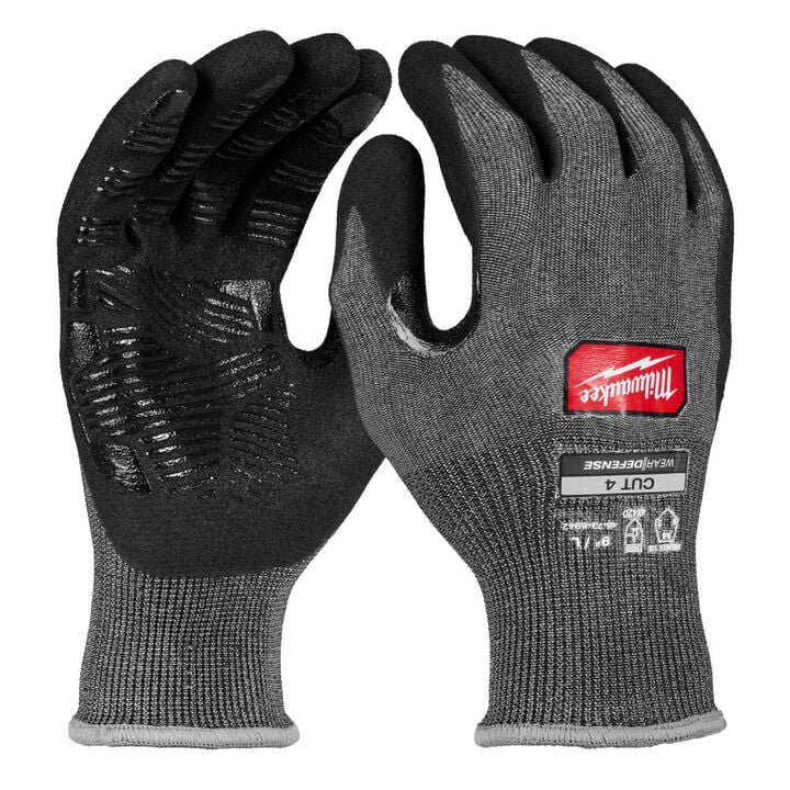 Milwaukee Cut Level 4 High Dexterity Nitrile Dipped Gloves with WEAR-DEFENSE Protection Medium