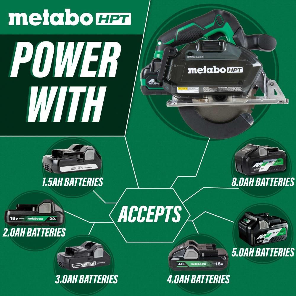 Metabo HPT 18V MultiVolt 5-3/8 to 5-7/8 Inch Cordless Metal Cutting Circular Saw Kit, large image number 3