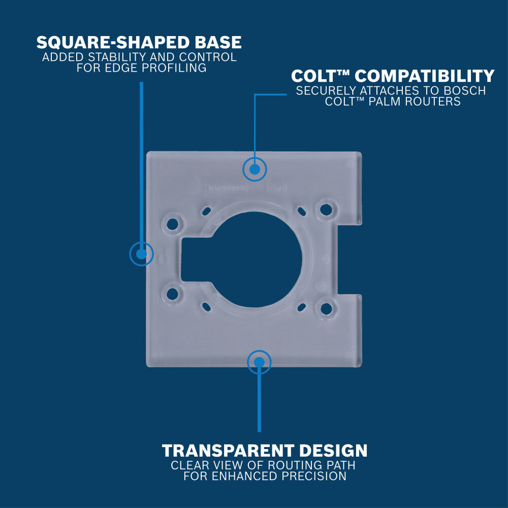Bosch Palm Router Square Sub-Base Plate, large image number 2