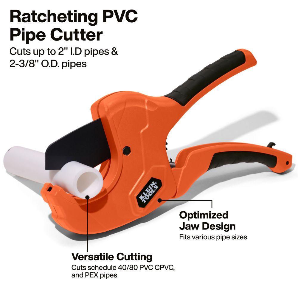 Klein Tools 2-Inch Ratcheting PVC Pipe Cutter, large image number 2