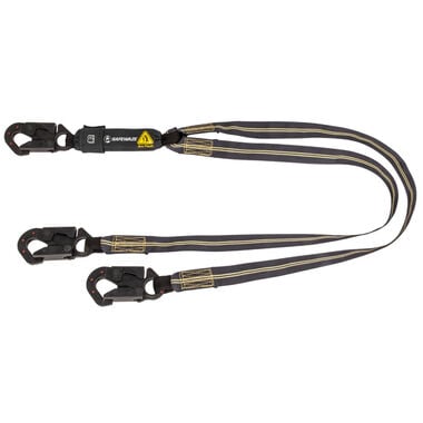 Safewaze Arc Flash 6 Ft. Energy Absorbing Lanyard: Aramid, Dual Leg, Dielectric Snap Hooks