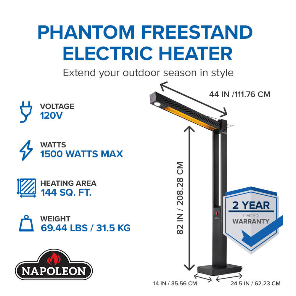 Napoleon Phantom Freestand 1500W Electric Infrared Heater, large image number 2