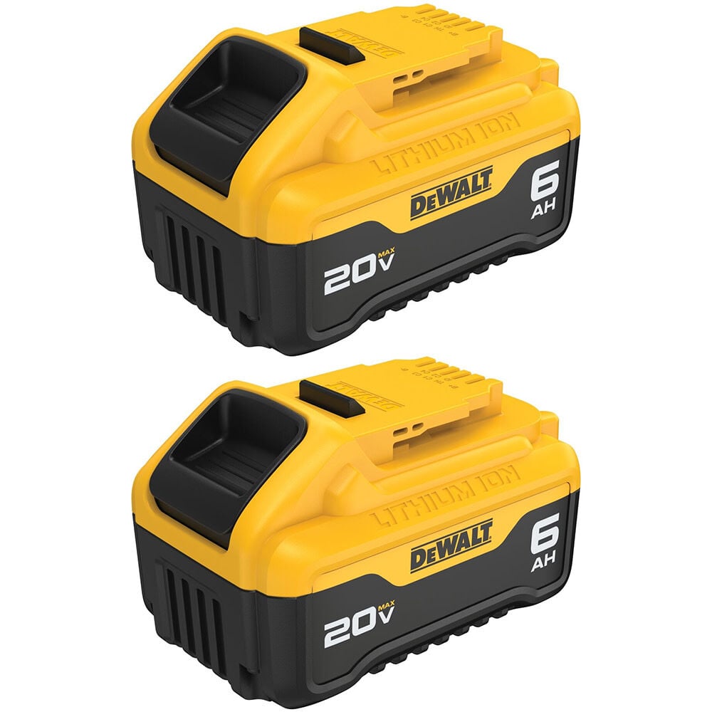 DEWALT 20V MAX 20V 6Ah Lithium Ion Power Tool Battery Pack with Fuel Indicator (2 Pack) - DCB206-2