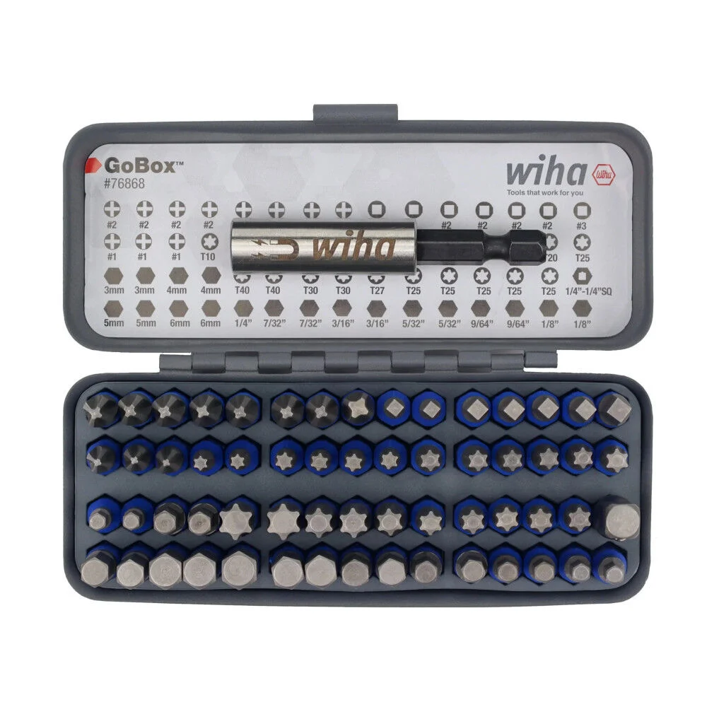 Wiha TerminatorBlue GoBox Bit Set, 1 Inch, 61 Piece, large image number 1