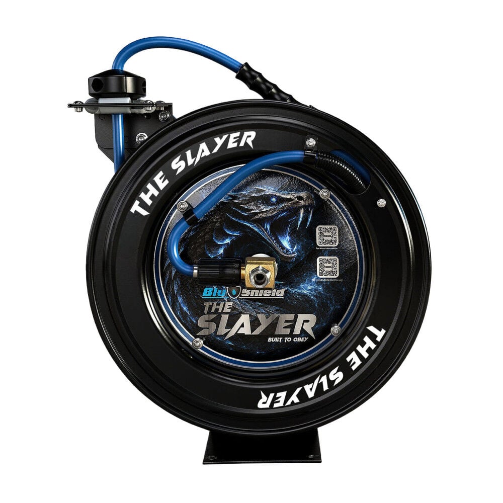 BluBird Blu Shield Slayer 1/4 Inch x 35 Ft Hybrid Pressure Washing Hose Reel, large image number 1