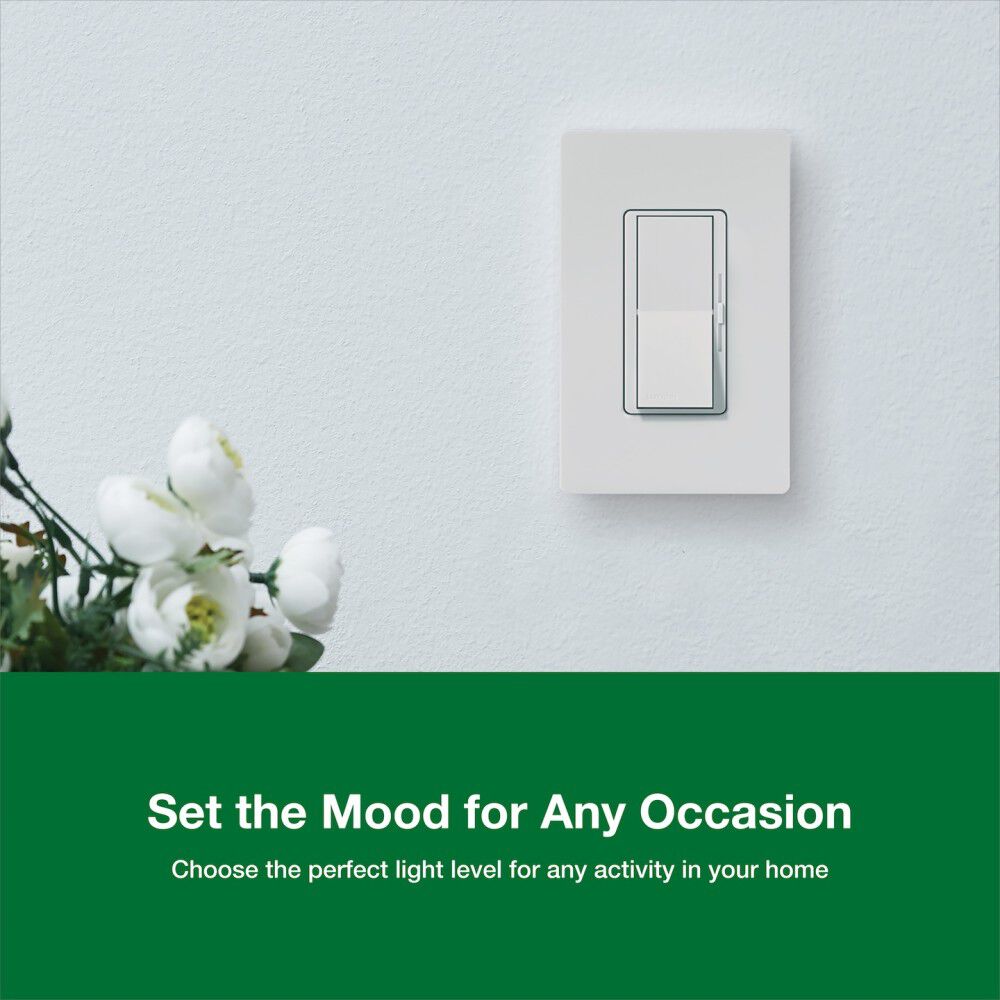Lutron Diva LED+ 150W 120V 1P Gloss Black Dimmer Switch with 1 Gang, large image number 3