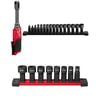 Milwaukee M12 Insider Extended Reach Ratchet (Bare Tool), 8 Piece Socket SAE Set Bundle, small