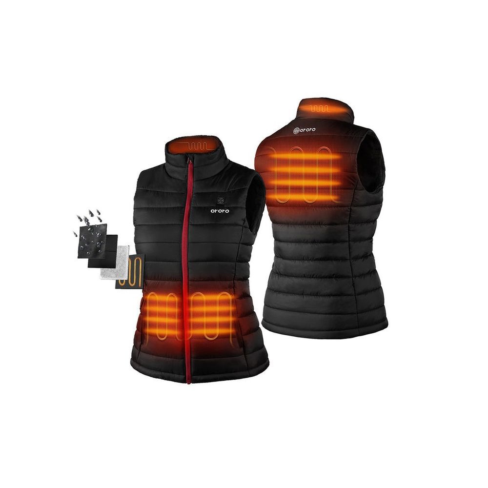 ORORO Womens Black Classic Heated Vest Kit Size XL - WVC-41-0106-NC-B20M